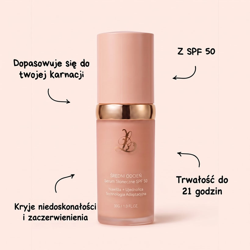 Butelka Lambrie: dopasowuje się do koloru skóry, SPF 50, trzyma się do 21 godzin